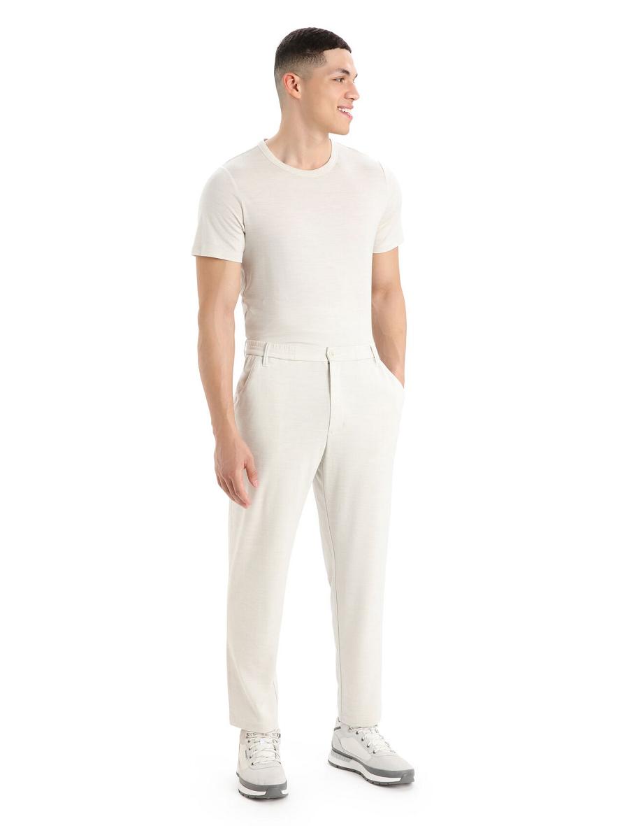 Pantalon Icebreaker MerinoFine™ Interlock Homme Blanche | FR 1118HAPK